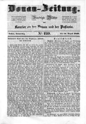 Donau-Zeitung Donnerstag 30. August 1849