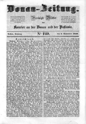 Donau-Zeitung Sonntag 9. September 1849