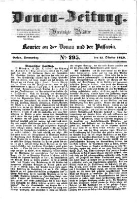 Donau-Zeitung Donnerstag 25. Oktober 1849