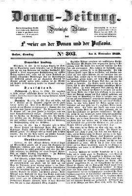 Donau-Zeitung Samstag 3. November 1849