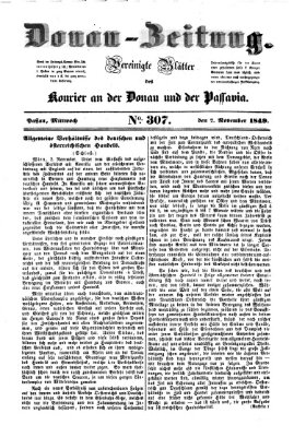 Donau-Zeitung Mittwoch 7. November 1849