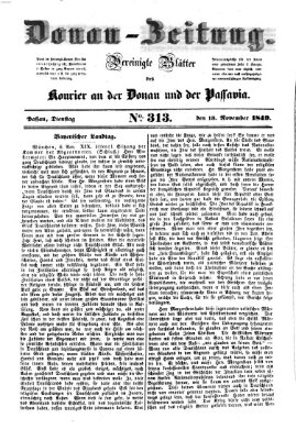 Donau-Zeitung Dienstag 13. November 1849