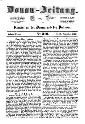 Donau-Zeitung Montag 19. November 1849