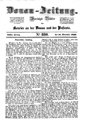 Donau-Zeitung Freitag 30. November 1849