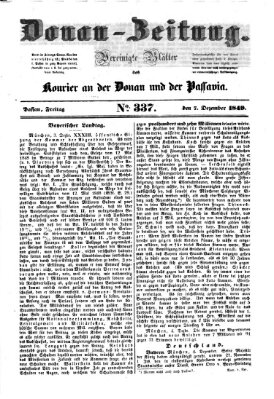 Donau-Zeitung Freitag 7. Dezember 1849