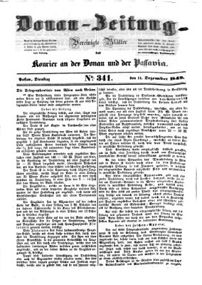 Donau-Zeitung Dienstag 11. Dezember 1849