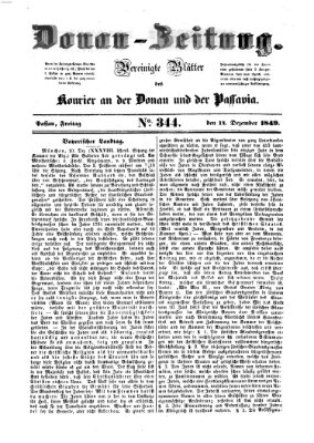 Donau-Zeitung Freitag 14. Dezember 1849