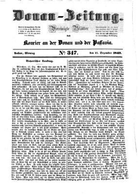 Donau-Zeitung Montag 17. Dezember 1849