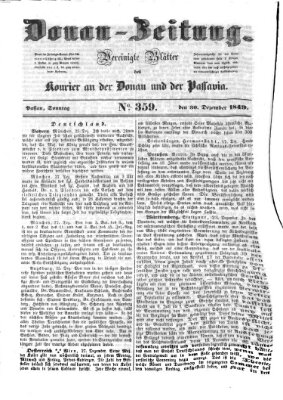 Donau-Zeitung Sonntag 30. Dezember 1849