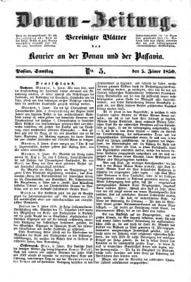 Donau-Zeitung Samstag 5. Januar 1850