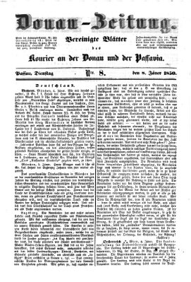 Donau-Zeitung Dienstag 8. Januar 1850