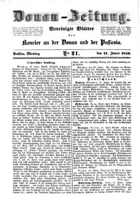 Donau-Zeitung Montag 21. Januar 1850