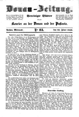 Donau-Zeitung Mittwoch 23. Januar 1850