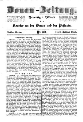 Donau-Zeitung Freitag 8. Februar 1850