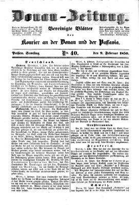 Donau-Zeitung Samstag 9. Februar 1850