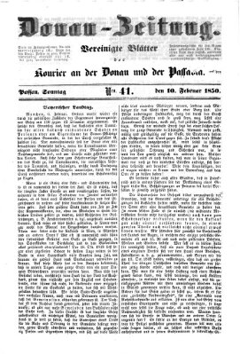 Donau-Zeitung Sonntag 10. Februar 1850