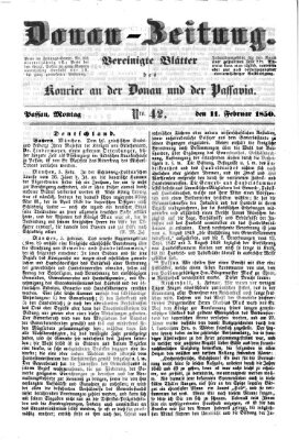 Donau-Zeitung Montag 11. Februar 1850