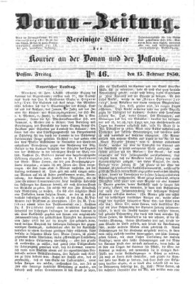 Donau-Zeitung Freitag 15. Februar 1850