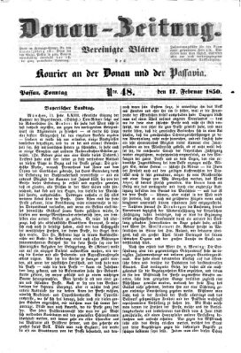 Donau-Zeitung Sonntag 17. Februar 1850