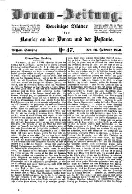 Donau-Zeitung Samstag 16. Februar 1850