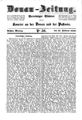 Donau-Zeitung Montag 25. Februar 1850