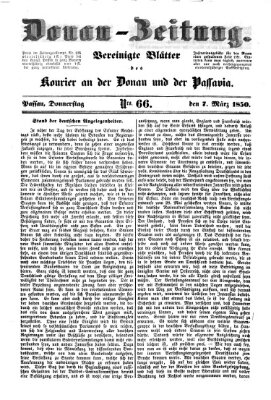 Donau-Zeitung Donnerstag 7. März 1850