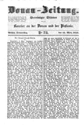 Donau-Zeitung Donnerstag 14. März 1850