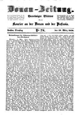 Donau-Zeitung Dienstag 19. März 1850