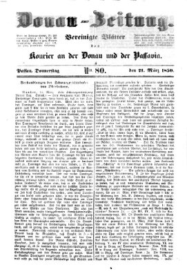 Donau-Zeitung Donnerstag 21. März 1850