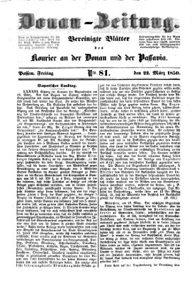 Donau-Zeitung Freitag 22. März 1850