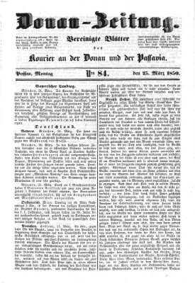 Donau-Zeitung Montag 25. März 1850