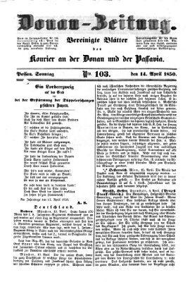 Donau-Zeitung Sonntag 14. April 1850