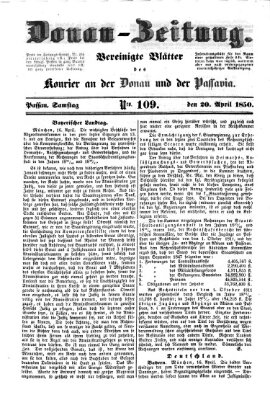 Donau-Zeitung Samstag 20. April 1850