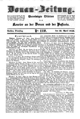 Donau-Zeitung Dienstag 23. April 1850