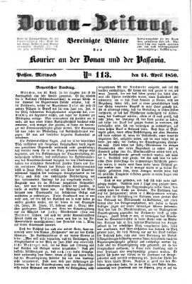 Donau-Zeitung Mittwoch 24. April 1850