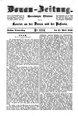 Donau-Zeitung Donnerstag 25. April 1850