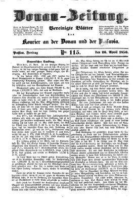 Donau-Zeitung Freitag 26. April 1850