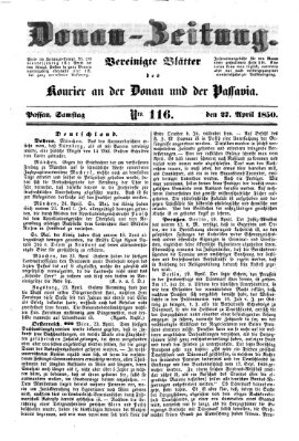 Donau-Zeitung Samstag 27. April 1850