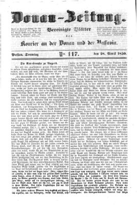 Donau-Zeitung Sonntag 28. April 1850