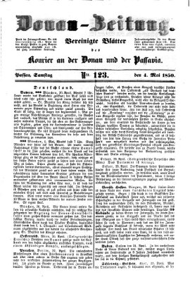 Donau-Zeitung Samstag 4. Mai 1850