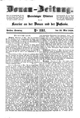 Donau-Zeitung Sonntag 12. Mai 1850