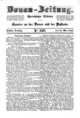 Donau-Zeitung Dienstag 21. Mai 1850