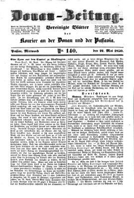 Donau-Zeitung Mittwoch 22. Mai 1850