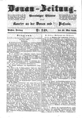 Donau-Zeitung Freitag 31. Mai 1850