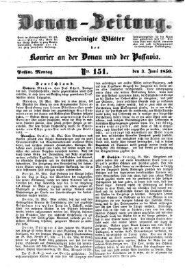 Donau-Zeitung Montag 3. Juni 1850