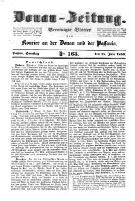 Donau-Zeitung Samstag 15. Juni 1850