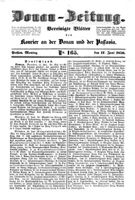 Donau-Zeitung Montag 17. Juni 1850