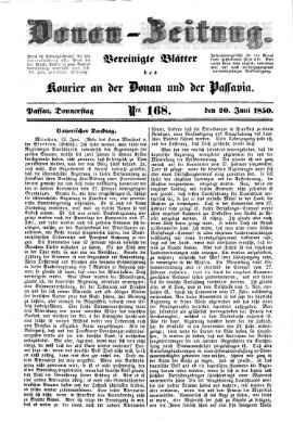 Donau-Zeitung Donnerstag 20. Juni 1850