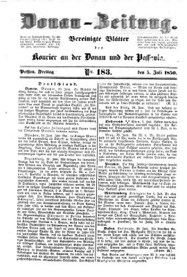 Donau-Zeitung Freitag 5. Juli 1850