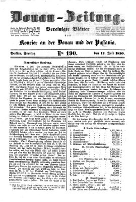 Donau-Zeitung Freitag 12. Juli 1850